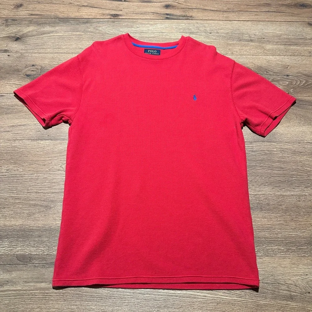 Polo Ralph Lauren Red Waffle Knit Thermal‎ T-Shirt Mens Large